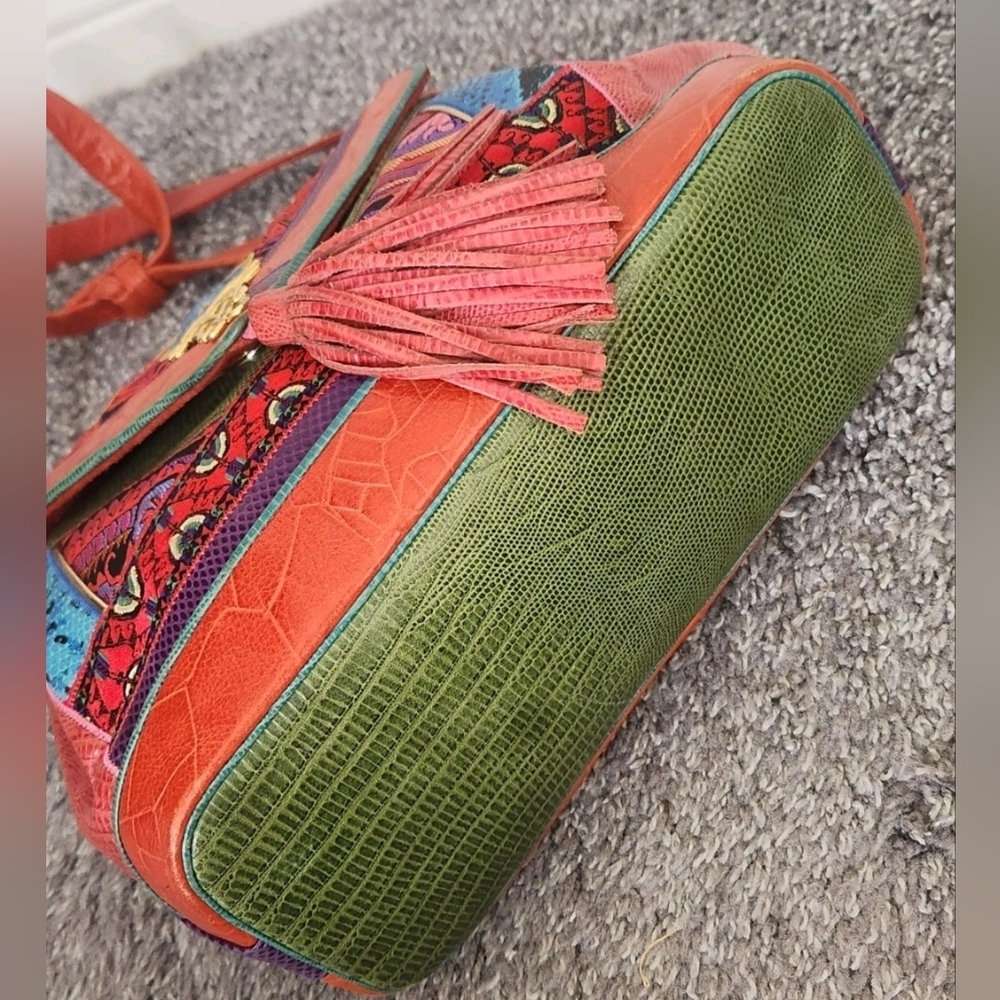 Sharif Multicolor Red Blue Purple Crossbody Bag - Picture 16 of 16